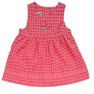 OshKosh - NWT girls 12mo pink plaid sleeveless dress with matching bloomers